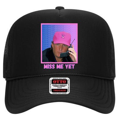 Trump Pink Miss Me Yet Trump 2024 President 2024 High Crown Mesh Back Trucker Hat