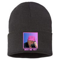 Trump Pink Miss Me Yet Trump 2024 President 2024 Sustainable Knit Beanie