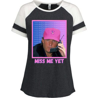 Trump Pink Miss Me Yet Trump 2024 President 2024 Enza Ladies Jersey Colorblock Tee