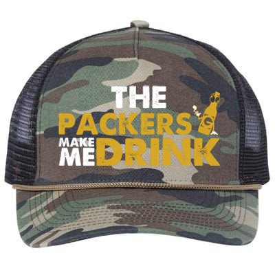 The Packers Make Me Drink Funny Retro Rope Trucker Hat Cap