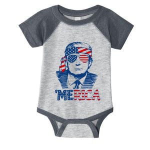 Trump Patriotic Merica Infant Baby Jersey Bodysuit