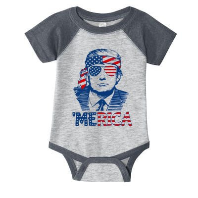 Trump Patriotic Merica Infant Baby Jersey Bodysuit