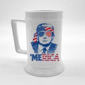 Trump Patriotic Merica Beer Stein