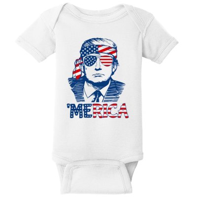 Trump Patriotic Merica Baby Bodysuit