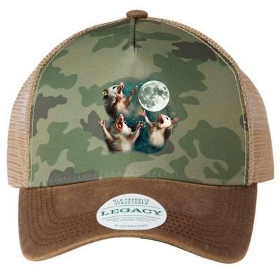 Three Possum Moon 3 Opossum Funny Weird Cursed Meme Legacy Tie Dye Trucker Hat