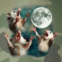 Three Possum Moon 3 Opossum Funny Weird Cursed Meme Legacy Tie Dye Trucker Hat