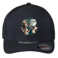 Three Possum Moon 3 Opossum Funny Weird Cursed Meme Flexfit Unipanel Trucker Cap
