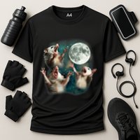 Three Possum Moon 3 Opossum Funny Weird Cursed Meme Performance Shirt