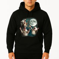 Three Possum Moon 3 Opossum Funny Weird Cursed Meme Hoodie