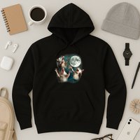 Three Possum Moon 3 Opossum Funny Weird Cursed Meme Hoodie