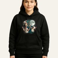 Three Possum Moon 3 Opossum Funny Weird Cursed Meme Hoodie