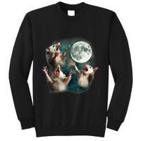 Three Possum Moon 3 Opossum Funny Weird Cursed Meme Sweatshirt
