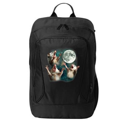 Three Possum Moon 3 Opossum Funny Weird Cursed Meme City Backpack