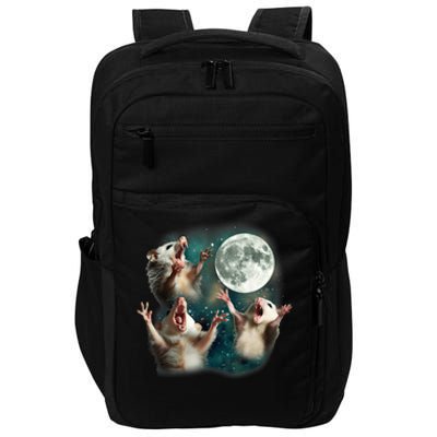 Three Possum Moon 3 Opossum Funny Weird Cursed Meme Impact Tech Backpack