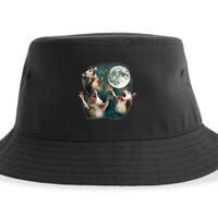 Three Possum Moon 3 Opossum Funny Weird Cursed Meme Sustainable Bucket Hat