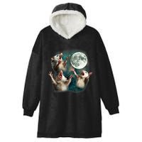 Three Possum Moon 3 Opossum Funny Weird Cursed Meme Hooded Wearable Blanket
