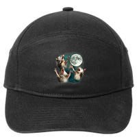 Three Possum Moon 3 Opossum Funny Weird Cursed Meme 7-Panel Snapback Hat