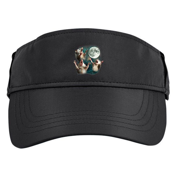 Three Possum Moon 3 Opossum Funny Weird Cursed Meme Adult Drive Performance Visor