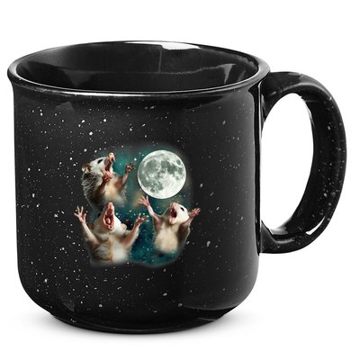 Three Possum Moon 3 Opossum Funny Weird Cursed Meme 15oz Campfire Ceramic Mug