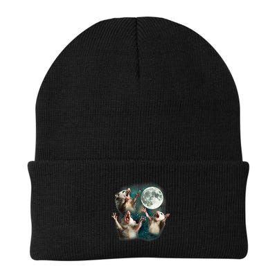 Three Possum Moon 3 Opossum Funny Weird Cursed Meme Beanie
