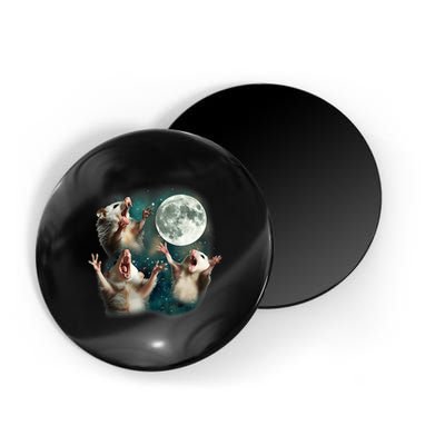 Three Possum Moon 3 Opossum Funny Weird Cursed Meme Magnet