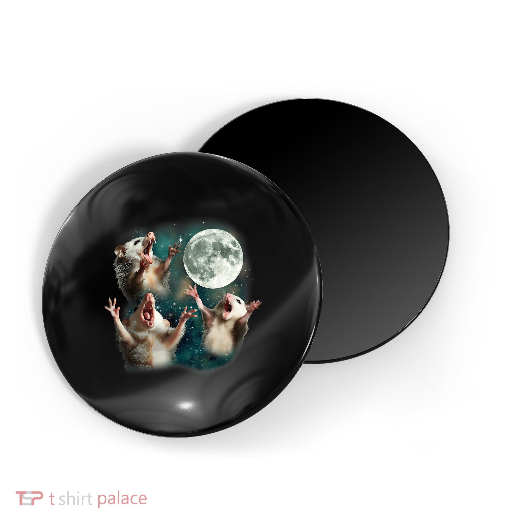 Three Possum Moon 3 Opossum Funny Weird Cursed Meme Magnet