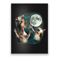 Three Possum Moon 3 Opossum Funny Weird Cursed Meme Poster