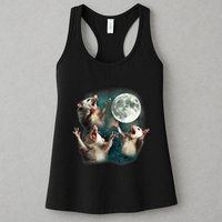Three Possum Moon 3 Opossum Funny Weird Cursed Meme Womens Tank Top