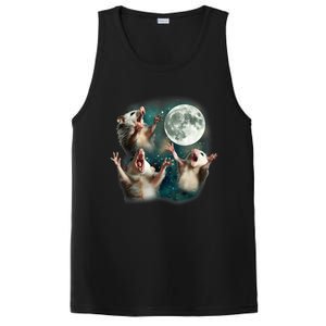 Three Possum Moon 3 Opossum Funny Weird Cursed Meme PosiCharge Competitor Tank