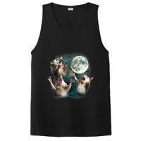Three Possum Moon 3 Opossum Funny Weird Cursed Meme PosiCharge Competitor Tank