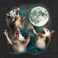 Three Possum Moon 3 Opossum Funny Weird Cursed Meme Trucker Hat
