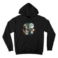 Three Possum Moon 3 Opossum Funny Weird Cursed Meme Tall Hoodie