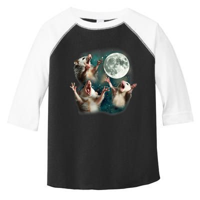 Three Possum Moon 3 Opossum Funny Weird Cursed Meme Toddler Fine Jersey T-Shirt