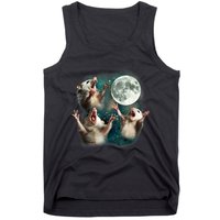 Three Possum Moon 3 Opossum Funny Weird Cursed Meme Tank Top
