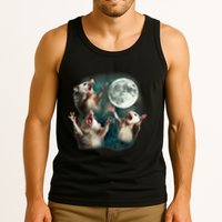Three Possum Moon 3 Opossum Funny Weird Cursed Meme Tank Top
