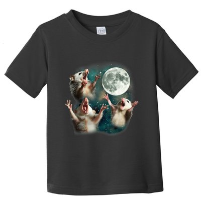Three Possum Moon 3 Opossum Funny Weird Cursed Meme Toddler T-Shirt