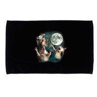 Three Possum Moon 3 Opossum Funny Weird Cursed Meme Microfiber Hand Towel