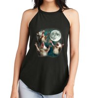 Three Possum Moon 3 Opossum Funny Weird Cursed Meme Women's Perfect Tri Rocker Tank