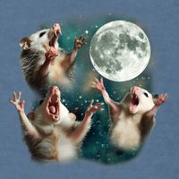 Three Possum Moon 3 Opossum Funny Weird Cursed Meme Garment-Dyed Sweatshirt