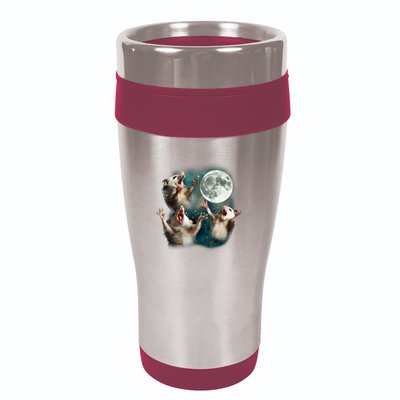 Three Possum Moon 3 Opossum Funny Weird Cursed Meme 16oz Travel Tumbler