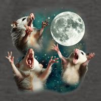Three Possum Moon 3 Opossum Funny Weird Cursed Meme Vector Backpack
