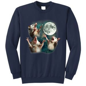 Three Possum Moon 3 Opossum Funny Weird Cursed Meme Sweatshirt