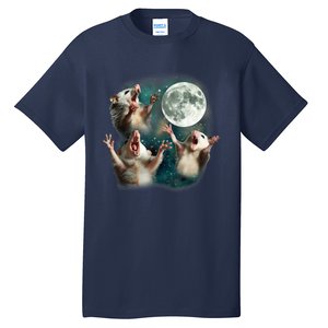 Three Possum Moon 3 Opossum Funny Weird Cursed Meme Tall T-Shirt