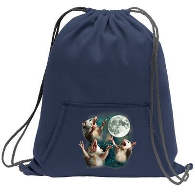 Three Possum Moon 3 Opossum Funny Weird Cursed Meme Sweatshirt Cinch Pack Bag