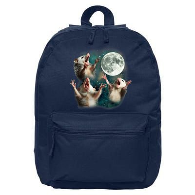 Three Possum Moon 3 Opossum Funny Weird Cursed Meme 16 in Basic Backpack