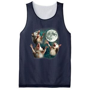 Three Possum Moon 3 Opossum Funny Weird Cursed Meme Mesh Reversible Basketball Jersey Tank