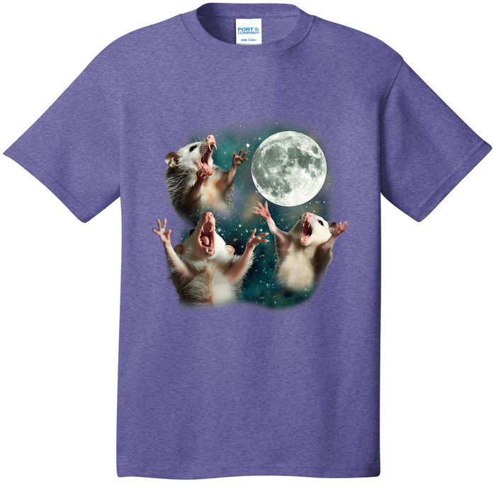 Three Possum Moon 3 Opossum Funny Weird Cursed Meme T-Shirt