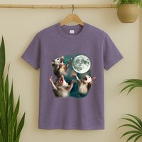 Three Possum Moon 3 Opossum Funny Weird Cursed Meme T-Shirt