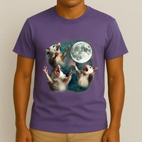 Three Possum Moon 3 Opossum Funny Weird Cursed Meme T-Shirt