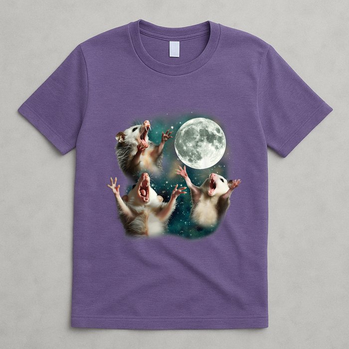 Three Possum Moon 3 Opossum Funny Weird Cursed Meme T-Shirt